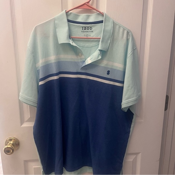 Izod Men's Polo in Light Blue and Navyb1100/ - Picture 2 of 6